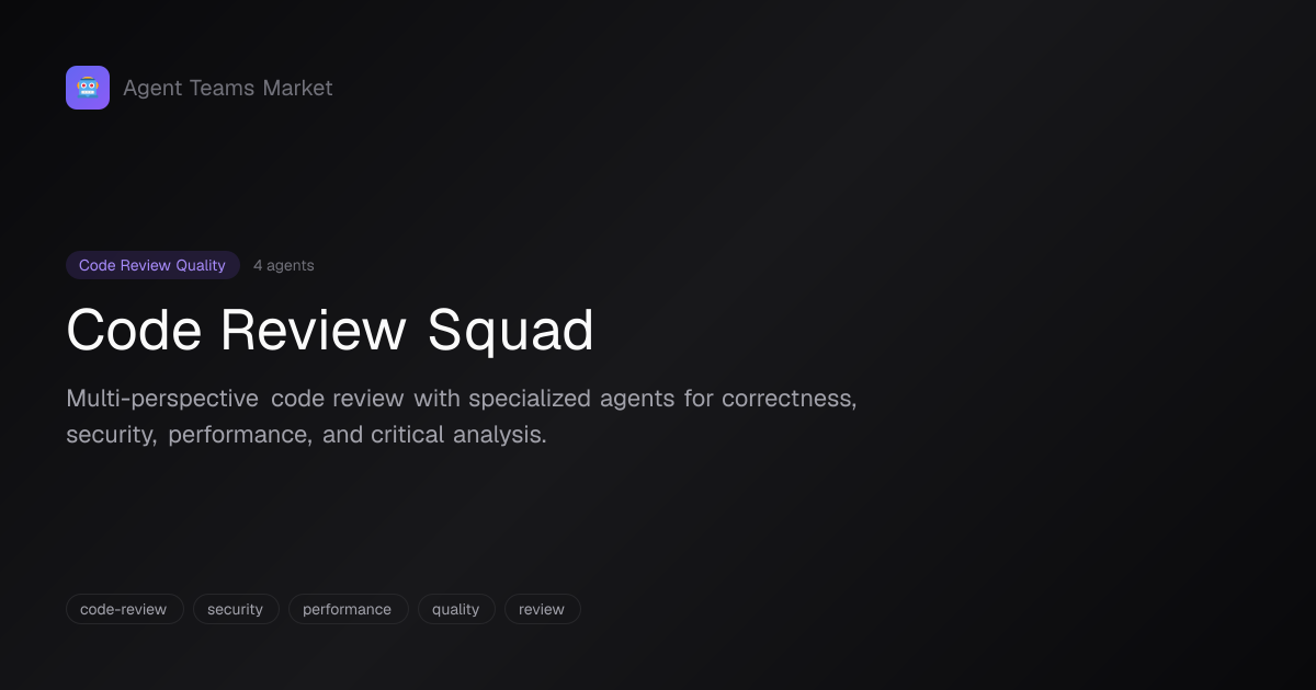 Code Review Squad | Agent Teams Market